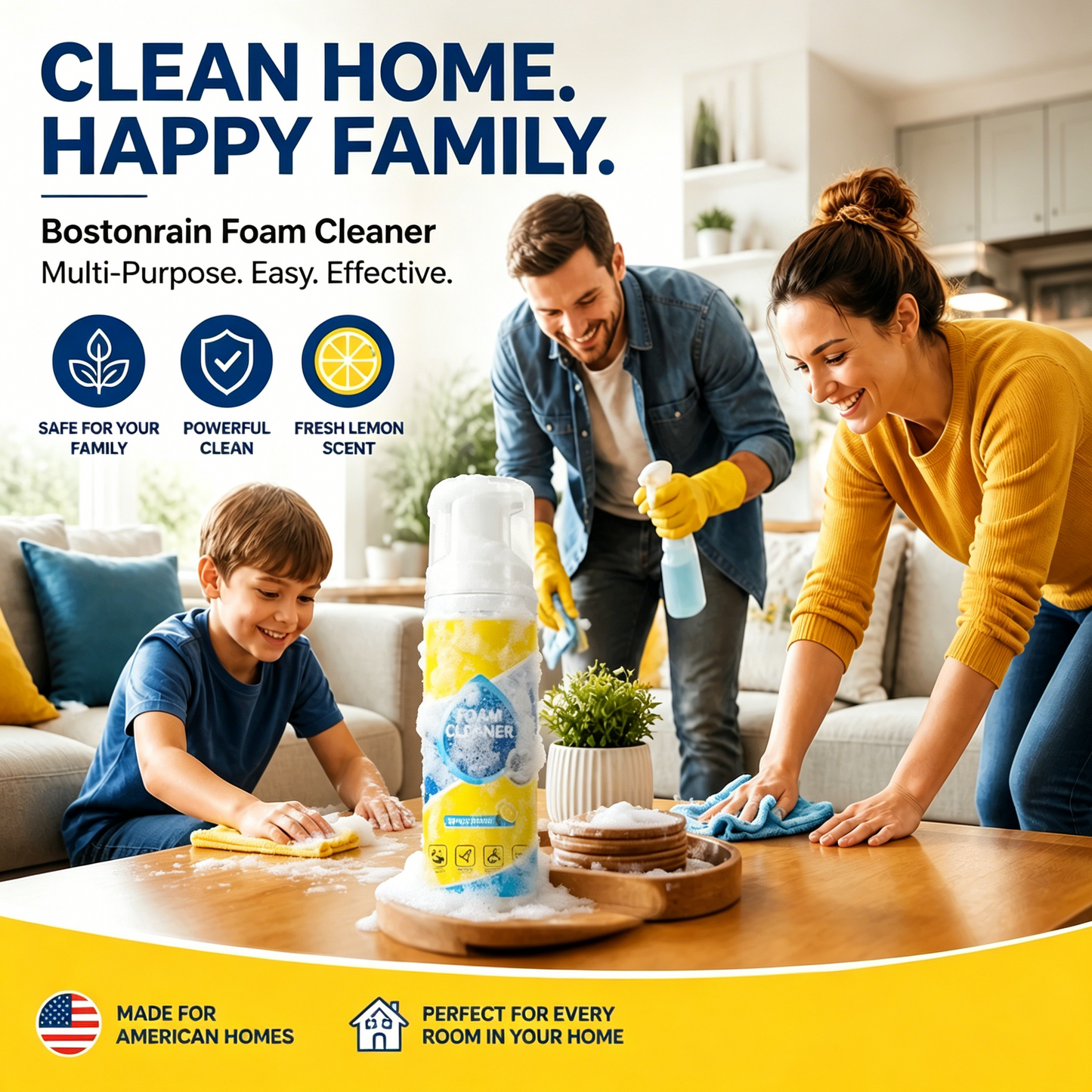 🧼Powerful Multi-Purpose Foam Cleaner — Safe for leather, fabric, carpet & interior surfaces. ✨