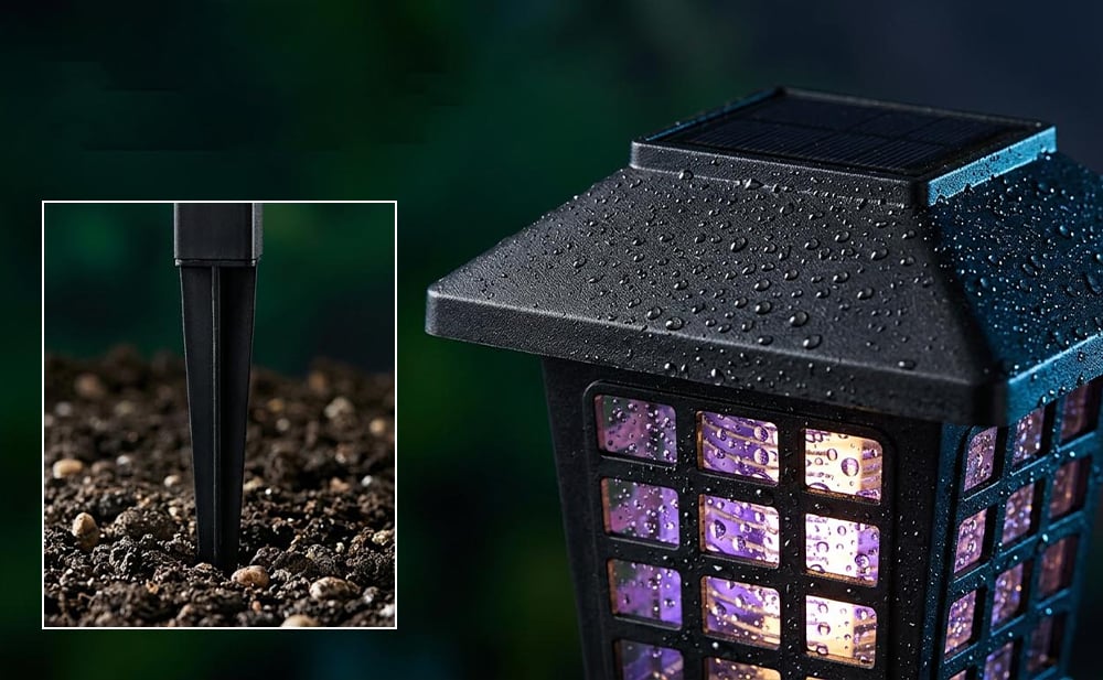 2-in-1 Solar Powered Mosquito Zapper & Garden Stake Light（Eco-Friendly）