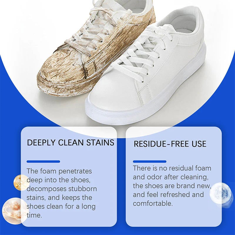 No-Rinse Shoe Cleaner - Powerful Stain Removal, Instantly Restores Like New