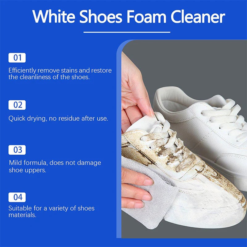 No-Rinse Shoe Cleaner - Powerful Stain Removal, Instantly Restores Like New