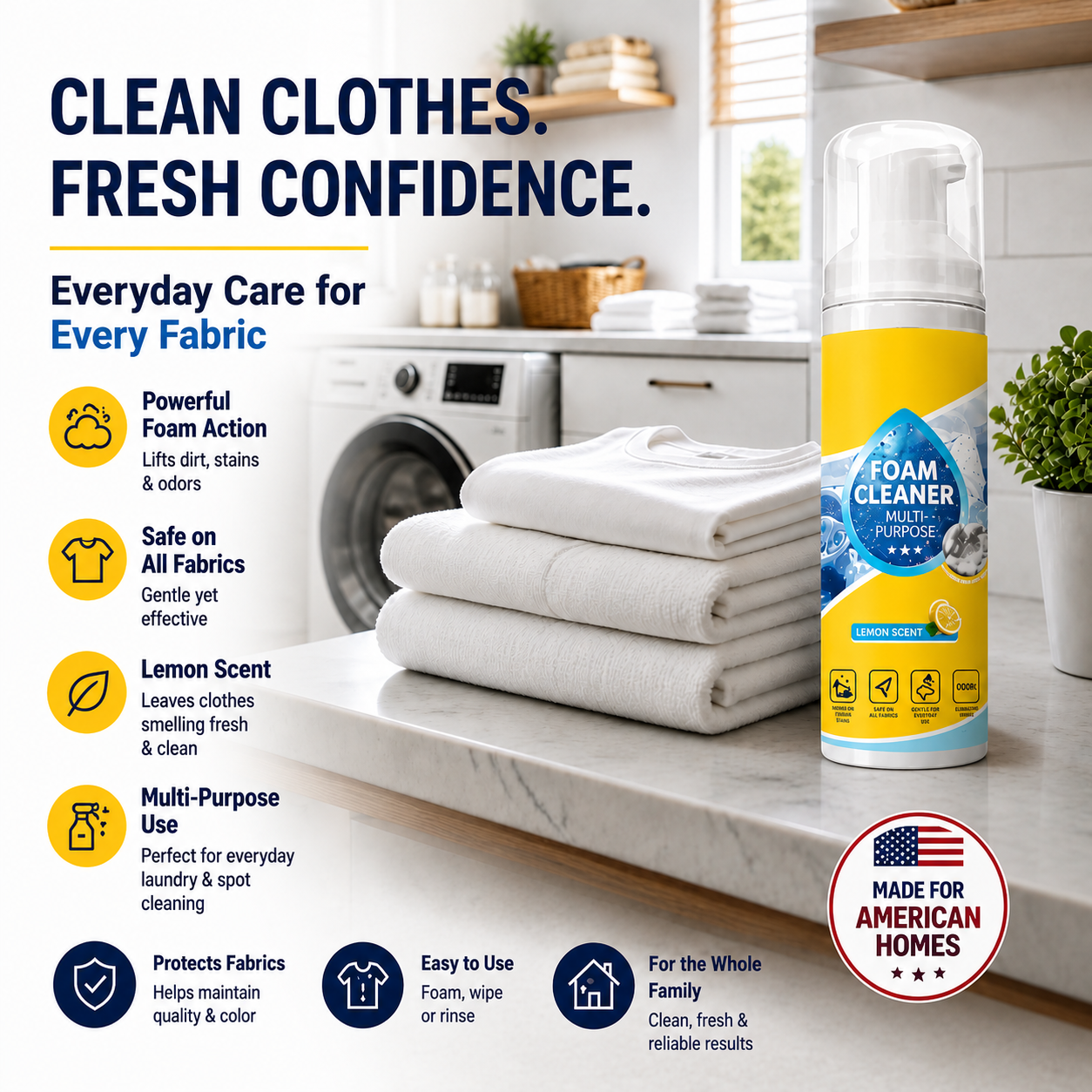 🧼Powerful Multi-Purpose Foam Cleaner — Safe for leather, fabric, carpet & interior surfaces. ✨